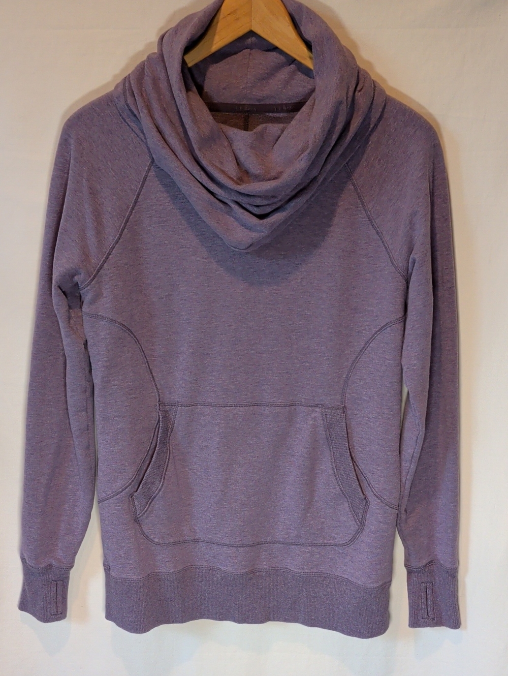 L.L. Bean Heathered Lavender Cowl Neck Pullover